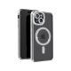 Husa compatibila cu IPhone 15, Compatibila cu MagSafe, Contur Silver cu Pietre Husa compatibila cu IPhone 15, Compatibila cu MagSafe, Contur Silver cu Pietre