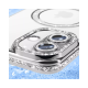 Husa compatibila cu IPhone 16, Compatibila cu MagSafe, Contur Silver cu Pietre Husa compatibila cu IPhone 16, Compatibila cu MagSafe, Contur Silver cu Pietre