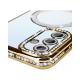 Husa compatibila cu Samsung Galaxy A16, Compatibila cu MagSafe, Contur Auriu cu Pietre Husa compatibila cu Samsung Galaxy A16, Compatibila cu MagSafe, Contur Auriu cu Pietre