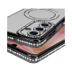 Husa compatibila cu Samsung Galaxy A16, Compatibila cu MagSafe, Contur Negru cu Pietre Husa compatibila cu Samsung Galaxy A16, Compatibila cu MagSafe, Contur Negru cu Pietre