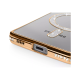 Husa compatibila cu Samsung Galaxy S25 Fe, Compatibila cu MagSafe, Contur Auriu cu Pietre Husa compatibila cu Samsung Galaxy S25 Fe, Compatibila cu MagSafe, Contur Auriu cu Pietre
