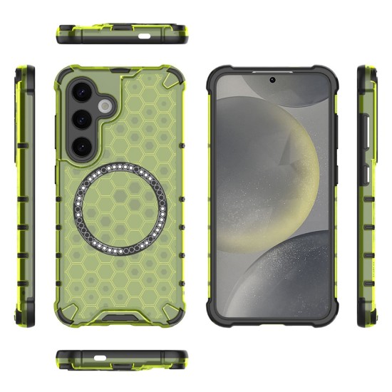 Husa compatibil cu Samsung Galaxy A36 cu protectie spate si margini anti-soc; Verde – Model Fagure Husa compatibil cu Samsung Galaxy A36 cu protectie spate si margini anti-soc; Verde – Model Fagure