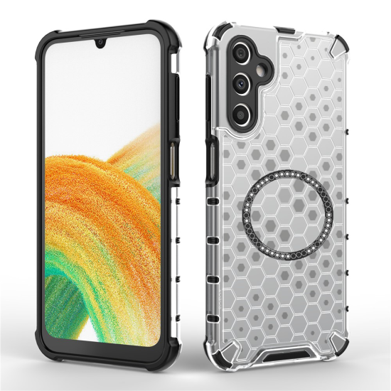 Husa compatibil cu Samsung Galaxy A25 cu protectie spate si margini anti-soc; Fumuriu – Model Fagure Husa compatibil cu Samsung Galaxy A25 cu protectie spate si margini anti-soc; Fumuriu – Model Fagure