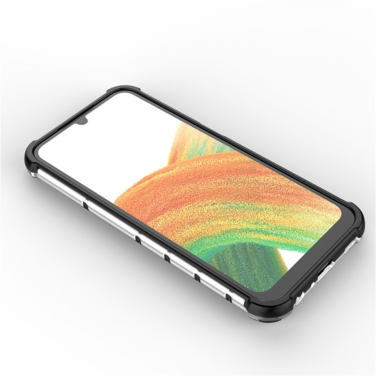 Husa compatibil cu Samsung Galaxy A25 cu protectie spate si margini anti-soc; Fumuriu – Model Fagure Husa compatibil cu Samsung Galaxy A25 cu protectie spate si margini anti-soc; Fumuriu – Model Fagure
