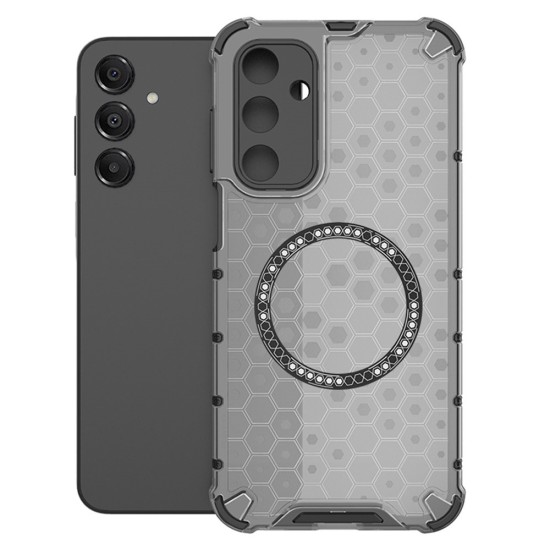 Husa compatibil cu Samsung Galaxy A25 cu protectie spate si margini anti-soc; Fumuriu – Model Fagure Husa compatibil cu Samsung Galaxy A25 cu protectie spate si margini anti-soc; Fumuriu – Model Fagure
