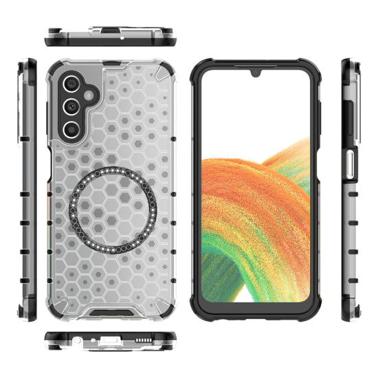 Husa compatibil cu Samsung Galaxy A25 cu protectie spate si margini anti-soc; Transparent – Model Fagure Husa compatibil cu Samsung Galaxy A25 cu protectie spate si margini anti-soc; Transparent – Model Fagure
