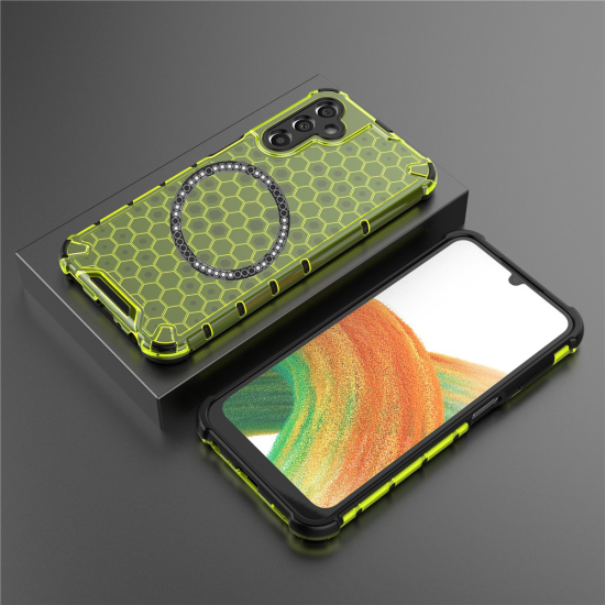 Husa compatibil cu Samsung Galaxy A05s cu protectie spate si margini anti-soc; Verde – Model Fagure Husa compatibil cu Samsung Galaxy A05s cu protectie spate si margini anti-soc; Verde – Model Fagure