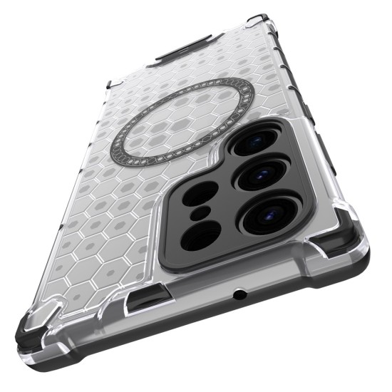 Husa compatibil cu Samsung Galaxy S23 Ultra cu protectie spate si margini anti-soc; Transparent – Model Fagure Husa compatibil cu Samsung Galaxy S23 Ultra cu protectie spate si margini anti-soc; Transparent – Model Fagure