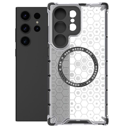 Husa compatibil cu Samsung Galaxy S23 Ultra cu protectie spate si margini anti-soc; Transparent – Model Fagure Husa compatibil cu Samsung Galaxy S23 Ultra cu protectie spate si margini anti-soc; Transparent – Model Fagure