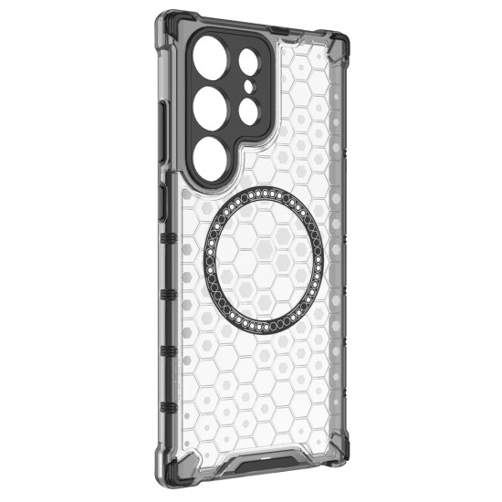 Husa compatibil cu Samsung Galaxy S23 Ultra cu protectie spate si margini anti-soc; Transparent – Model Fagure Husa compatibil cu Samsung Galaxy S23 Ultra cu protectie spate si margini anti-soc; Transparent – Model Fagure