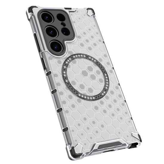 Husa compatibil cu Samsung Galaxy S23 Ultra cu protectie spate si margini anti-soc; Transparent – Model Fagure Husa compatibil cu Samsung Galaxy S23 Ultra cu protectie spate si margini anti-soc; Transparent – Model Fagure