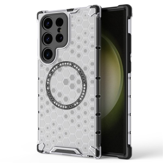 Husa compatibil cu Samsung Galaxy S23 Ultra cu protectie spate si margini anti-soc; Transparent – Model Fagure Husa compatibil cu Samsung Galaxy S23 Ultra cu protectie spate si margini anti-soc; Transparent – Model Fagure