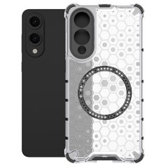 Husa compatibil cu Samsung Galaxy S25 Edge cu protectie spate si margini anti-soc; Transparent – Model Fagure Husa compatibil cu Samsung Galaxy S25 Edge cu protectie spate si margini anti-soc; Transparent – Model Fagure