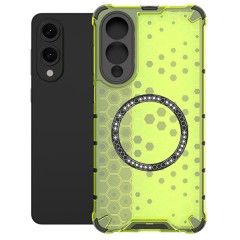 Husa compatibil cu Samsung Galaxy S25 Edge cu protectie spate si margini anti-soc; Verde – Model Fagure Husa compatibil cu Samsung Galaxy S25 Edge cu protectie spate si margini anti-soc; Verde – Model Fagure