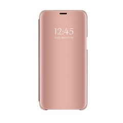 Husa Samsung, Galaxy J4 Plus 2018, J415, Clear View Flip Mirror Stand, Rose