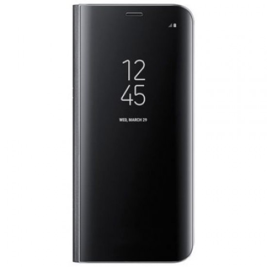 Husa Samsung, Galaxy S9 Plus, Clear View Flip Mirror Stand, Black