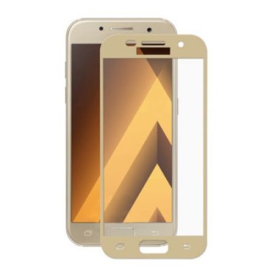 Folie din sticla 3D compatibila cu Samsung Galaxy A5 2017 - Contur Gold