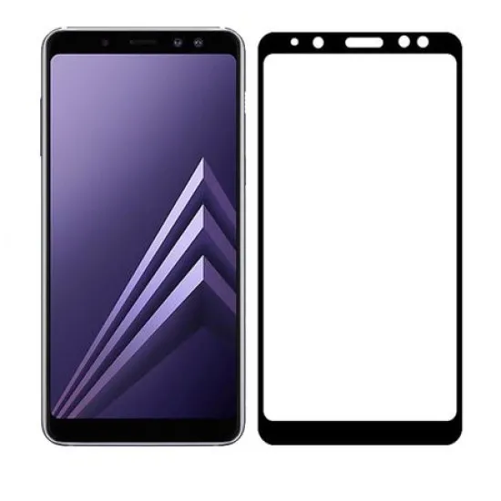 Folie sticla 9D compatibil cu Samsung Galaxy A8 2018 - contur negru Folie sticla 9D compatibil cu Samsung Galaxy A8 2018 - contur negru