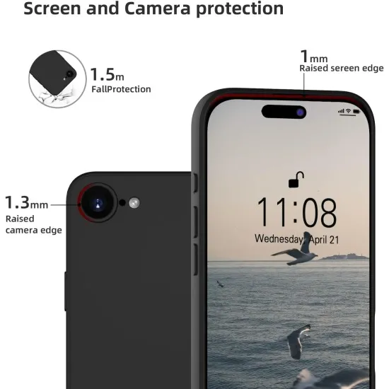 Husa Soft Touch, slim, ALC Mobile, anti soc, compatibila cu IPhone 16e, Negru Tpu