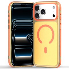 Husa compatibila cu iPhone 17 Pro Max, IceMag, MagSafe, Antisoc, contur Galben