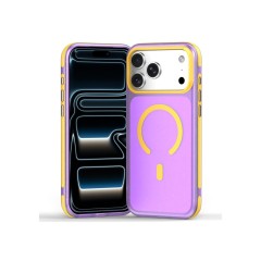 Husa compatibila cu iPhone 17 Pro Max, IceMag, MagSafe, Antisoc, contur Mov