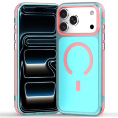 Husa compatibila cu iPhone 17 Pro Max, IceMag, MagSafe, Antisoc, contur Sky Blue