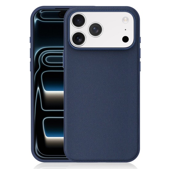Husa compatibila cu iPhone 17 Pro Max, MagSafe, Design Woven, Soft Touch, Antisoc, Albastru Inchis