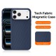 Husa compatibila cu iPhone 17 Pro Max, MagSafe, Design Woven, Soft Touch, Antisoc, Albastru Inchis