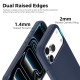 Husa compatibila cu iPhone 17 Pro Max, MagSafe, Design Woven, Soft Touch, Antisoc, Albastru Inchis