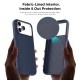 Husa compatibila cu iPhone 17 Pro Max, MagSafe, Design Woven, Soft Touch, Antisoc, Albastru Inchis