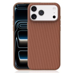  Husa compatibila cu iPhone 17 Pro Max, MagSafe, Design Woven, Soft Touch, Antisoc, Maro