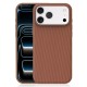 Husa compatibila cu iPhone 17 Pro, MagSafe, Design Woven, Soft Touch, Antisoc, Maro