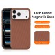 Husa compatibila cu iPhone 17 Pro, MagSafe, Design Woven, Soft Touch, Antisoc, Maro