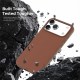 Husa compatibila cu iPhone 17 Pro, MagSafe, Design Woven, Soft Touch, Antisoc, Maro