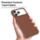 Husa compatibila cu iPhone 17 Pro, MagSafe, Design Woven, Soft Touch, Antisoc, Maro