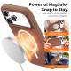 Husa compatibila cu iPhone 17 Pro, MagSafe, Design Woven, Soft Touch, Antisoc, Maro