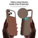 Husa compatibila cu iPhone 17 Pro, MagSafe, Design Woven, Soft Touch, Antisoc, Maro
