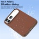 Husa compatibila cu iPhone 17 Pro, MagSafe, Design Woven, Soft Touch, Antisoc, Maro