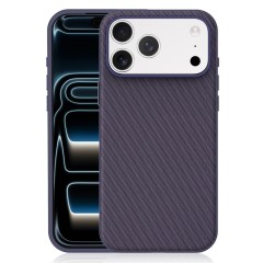 Husa compatibila cu iPhone 17 Pro Max, MagSafe, Design Woven, Soft Touch, Antisoc, Mov