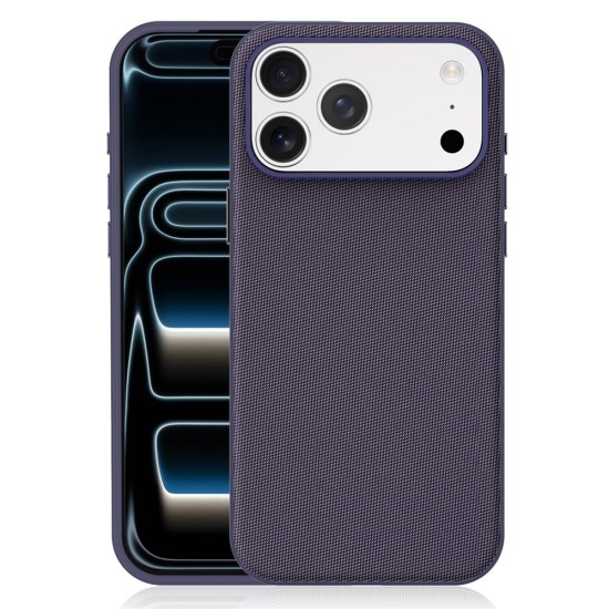 Husa compatibila cu iPhone 18 Pro Max, MagSafe, Design Woven, Soft Touch, Antisoc, Mov