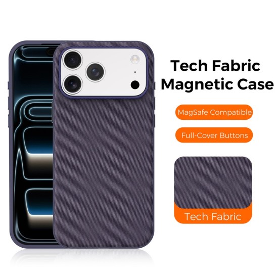 Husa compatibila cu iPhone 18 Pro Max, MagSafe, Design Woven, Soft Touch, Antisoc, Mov