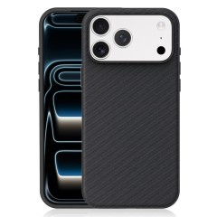 Husa compatibila cu iPhone 17 Pro Max, MagSafe, Design Woven, Soft Touch, Antisoc, Negru