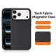 Husa compatibila cu iPhone 17 Pro, MagSafe, Design Woven, Soft Touch, Antisoc, Negru