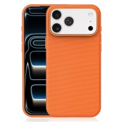 Husa compatibila cu iPhone 17 Pro Max, MagSafe, Design Woven, Soft Touch, Antisoc, Portocaliu