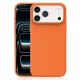 Husa compatibila cu iPhone 17 Pro Max, MagSafe, Design Woven, Soft Touch, Antisoc, Portocaliu