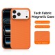Husa compatibila cu iPhone 17 Pro Max, MagSafe, Design Woven, Soft Touch, Antisoc, Portocaliu