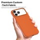 Husa compatibila cu iPhone 17 Pro Max, MagSafe, Design Woven, Soft Touch, Antisoc, Portocaliu