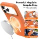 Husa compatibila cu iPhone 17 Pro Max, MagSafe, Design Woven, Soft Touch, Antisoc, Portocaliu