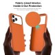 Husa compatibila cu iPhone 17 Pro Max, MagSafe, Design Woven, Soft Touch, Antisoc, Portocaliu