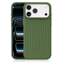  Husa compatibila cu iPhone 17 Pro Max, MagSafe, Design Woven, Soft Touch, Antisoc, Verde